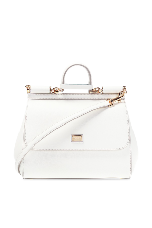 【関税＆送料込み】Dolce & Gabbana 'Sicily Cube' White Shou Dolce & Gabbana Women's' Small Crochet Sicily Handbag in